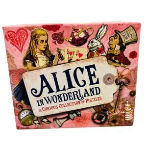 Alice in Wonderland Game Curious Collection Puzzles Trivia Complete Used Set